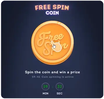 Free Spin Coin bonus: a lucky coin with a timer