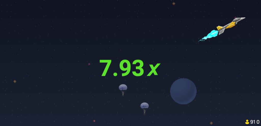 High multiplier 7.93x: the plane shoots off into space