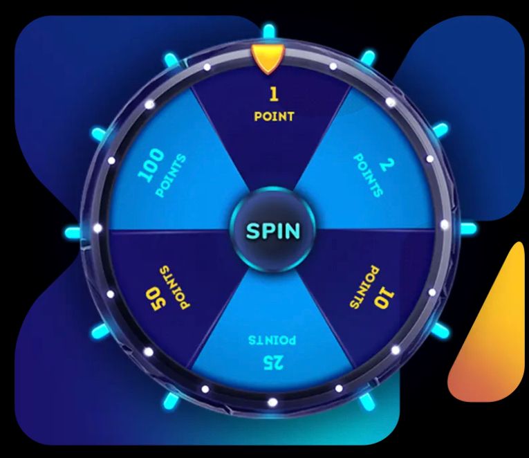Wheel of fortune with prize points from 1 to 100